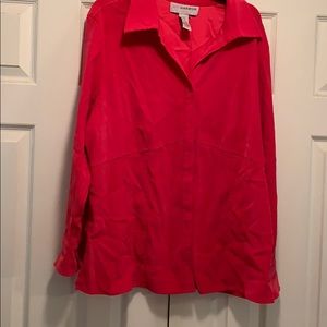 Hot pink sueded blouse